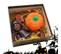 Halloween Pumpkins, 3D Printed Decoration Set, Festive Ornament Props, Lightweight Polymer Display, Ideal for Holiday, Photo Booth, Yard, Table, Desk, Home, and Window