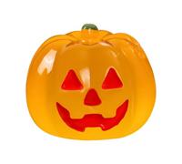 Halloween Pumpkins - Glowing Resin Miniature, Decorative Sculpture | Compact Lighted Pumpkin Ornament with Holiday Display Feature, Seasonal Party Desk Garden Indoor Home Festive Decoration