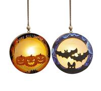 Halloween Pumpkins Lantern, Light Up Bat Decoration, Battery Operated Design, Glowing Tabletop Accent, Festive Spooky Lighting for Indoor Outdoor Party Decoration, 9,7 x 9,7 x 3,1 cm