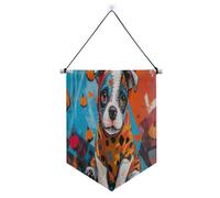 Halloween Puppy Memphis Art Style banner appeso alla parete con asta telescopica banner camera decorazione esterna per interni, all'aperto partito suministros para fiesta de a?o nuevo