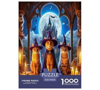 Halloween Puzzle 1000 Pezzi Impossibile - Regalo Perfetto The Witch's Cat Puzzle Giocattolo Decompressivo Intellettuale Educativo Divertente Gioco Per Famiglie Für Erwachsene Und Kinder Ab 8 Jahren 70