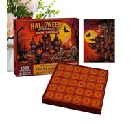 Halloween Puzzle Advent - Paper, 30 Day Haunted House Countdown Jigsaw Calendar | Spooky Puzzle Advent Set For Kids, Teens, Adults, Game Night, School Activity, Themed Events, Stocking Stuffer