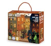 Halloween. Puzzle day & night. Ediz. multilingue. Con puzzle di 40 pezzi. Con 10 sagome dei personaggi