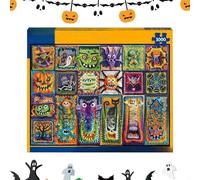 Halloween Puzzle, Jigsaw Puzzle, Brain Teaser, 27,56 x 19,69 pollici, Crochet Pattern with Poster for Adults Kids Collectors Fun Holiday Activity Bookshelf Decor Classroom Birthday Gift