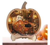 Halloween Puzzle - Pumpkin Ghost Figurine, Cute Holiday Puzzle Decor