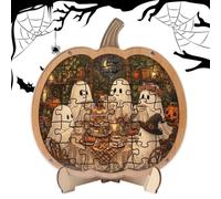 Halloween Puzzle - Pumpkin Ghost Figurine, Cute Holiday Puzzle Decor