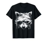 Halloween Raccoon Ritratto Mummia Animale Stampa Halloween Maglietta