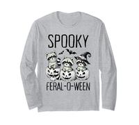 Halloween Racoon Zucche Divertenti Spettrali E Feral Maglia a Manica