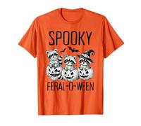 Halloween Racoon Zucche Divertenti Spettrali E Feral Maglietta