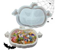 Halloween Resin Molds - 3D Pumpkin Tray Mold For Crafts | Reusable Silicone Mould For Candy Holder And Storage | Handmade Aromatherapy Tray Decor, Decorative Mold for Kitchen Cupcake Gummy Living