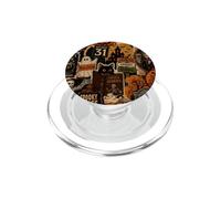 Halloween Retro Collage Ghost Cat Pumpkin Skeleton PopSockets PopGrip per MagSafe
