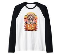 Halloween Retro English Cocker Spaniel Maglia con Maniche Raglan