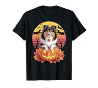Halloween Retro Shetland Sheepdog Sheltie Maglietta