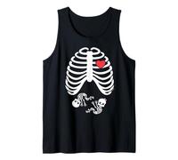 Halloween Rib Cage Gravidanza Aspettando Twins Skeleton Baby Canotta