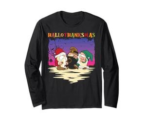 Halloween Ringraziamento Natale Felice HalloThank mas Gnomes Maglia a Manica