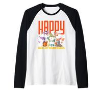 Halloween Ringraziamento Natale Felice HalloThank mas Gnomes Maglia con Maniche Raglan