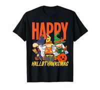 Halloween Ringraziamento Natale Felice HalloThank mas Gnomes Maglietta