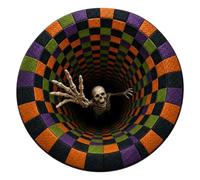Halloween Round Rugs, Optical Illusion Floor Mat, Non Slip Decorative Rug | Optical Illusion Design, Non Slip , 80cm Round Shape, for Living Room Bedroom Kitchen Entryway Porch Holiday Party