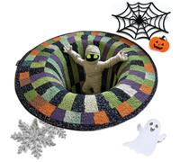 Halloween Rug - 3D Visual Optical Illusion | Soft Non-Slip Floor Mat | Scary Ghost Floor Covering, Polyester Circle Carpet, Holiday Home Accent for Bedroom & Living Room