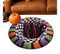 Halloween Rug - Non-Slip Skull Swirl Quilted Mat | Washable Bath Mat