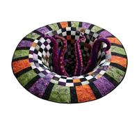 Halloween Rugs - 100x100cm Non-Slip Illusion Skull Swirl Quilted Mat