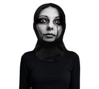 Halloween Scary Face Cover - Mesh Stage Performance Cosplay Headgear | Halloween Face Cover | Mesh Stage Performance Cosplay Headgear | Ghost Print Full Face Cover | For Women Men Performers