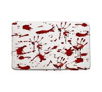 Halloween Scary Red Hand Horror Blood Handprint Help Me Gothic Spooky White Tappeto Per Porta D Ingresso Antipolvere Tapis D'Entrée Tappeto Interno Per Ingresso Porta Casa 40x60Cm