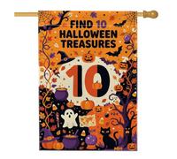 Halloween Scavenger Hunt Attività Zucche Casa Bandiera 71 x 101 cm