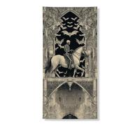 Halloween scheletro cavallo copertura porta banner decorativo, arte scura gotica spettrale decorazione porta d'ingresso, forniture per interni ed esterni, festival vacanze forniture 91 x 183 cm