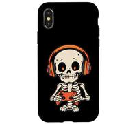 Halloween Scheletro Gamer Video Gaming Ragazzo Uomini Bambini Divertente Custodia per iPhone X/XS