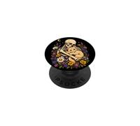 Halloween Scheletro Gatto Gatto Floreale Luna PopSockets PopGrip Adesivo