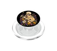 Halloween Scheletro Gatto Gatto Floreale Luna PopSockets PopGrip per MagSafe