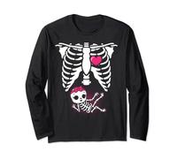 Halloween Scheletro Gravidanza Neonata X-Ray Divertente Incinta Maglia a Manica