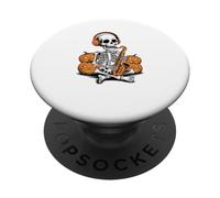 Halloween Scheletro Sassofono Sassofonista PopSockets PopGrip Adesivo