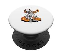 Halloween Scheletro Tromba Trombettiere PopSockets PopGrip Adesivo
