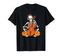 Halloween Scheletro Violoncello Orchestra Violoncellista Maglietta