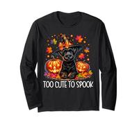 Halloween Schnauzer Is Too Cute To Spook Spooky Pumpkin Face Maglia a Manica