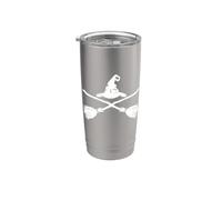 Halloween Scope Incrociate Cappello Strega Scope Incrociate Bicchiere termico in acciaio inox doppia parete
