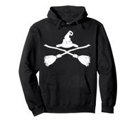 Halloween Scope Incrociate Cappello Strega Scope Incrociate Felpa con Cappuccio