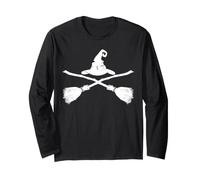 Halloween Scope Incrociate Cappello Strega Scope Incrociate Maglia a Manica