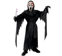Halloween Scream Costume Bambini, Halloween Ghostface Costume con Maschera Guanti e Pugnale, Film Spaventoso Costume, Ragazzo Halloween Costume per halloween Carnevale, Cosplay (XL:12-15 anni)