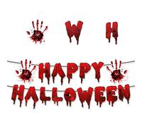 Halloween Set di stoviglie usa e getta Orrore Stampe di Mano Insanguinate Tazze Tovaglioli Festa di Halloween Forniture per la Decorazione della Tavola della Casa
