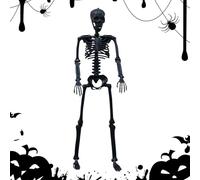 Halloween Skeleton Decorations - Movable Joint Skeletons | Skeleton Model with Movable Joints | Life Size Gothic Graveyard Props for Balconies Yard Garden Terrace Patios Porch And Lawn