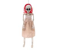 Halloween Skeleton Decorations | Red-Haired Girl Skeleton Outdoor Prop