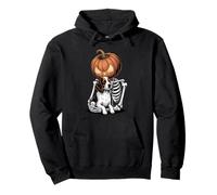 Halloween Skeleton English Springer Spaniel Felpa con Cappuccio