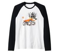 Halloween Skeleton Equitazione Monster Truck Maglia con Maniche Raglan