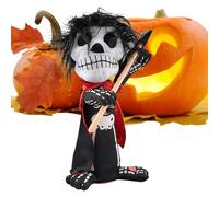 Halloween Skeleton Figure, Posable Bone Prop, Glowing Eyes Decoration, Sound Effect Skeleton Toy, Spooky Animated Display Piece for Desk, Home, Party, Haunted House, Festival, Activities, Indoor