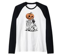 Halloween Skeleton German Shorthaired Pointer Dog GSP Maglia con Maniche Raglan
