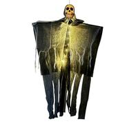 Halloween Skeleton Ghost, Flying Lighted Prop, 31,5 x 24,02 in Floating Fog Ornament, Spooky Hanging Design, Built in LED Lights for Yard, Garden, Classroom, Masquerade, Carnival Decor