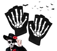 Halloween Skeleton Gloves | Luminous Half Finger Halloween Mitten